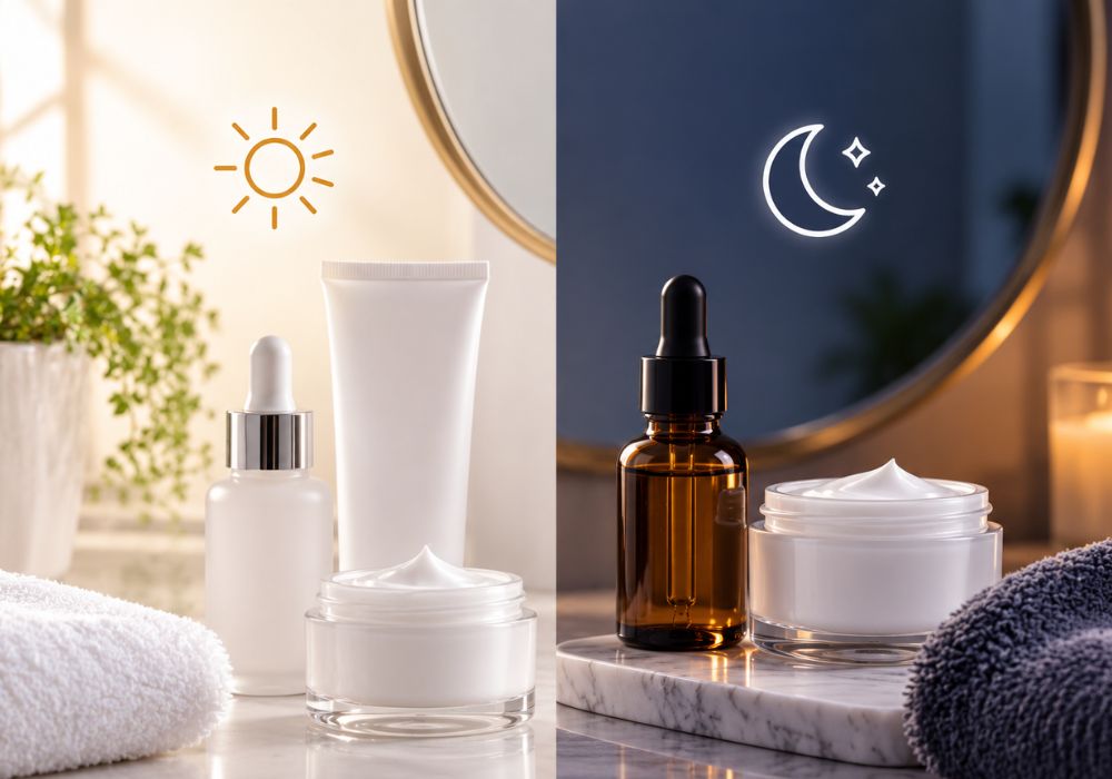Principais diferenças entre o skincare de manhã e à noite